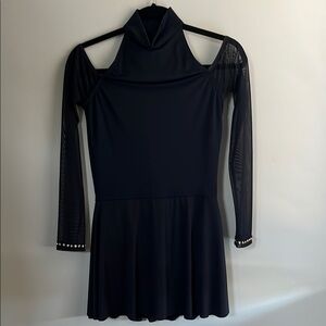 Elegant Black Dress with Sheer Sleeves